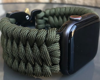Personalized Paracord Watch Band for Apple Watch Series 1, 2, 3, 4, 5, 6, 7, 8, 9, 10, Ultra, Ultra 2, and SE (watch not included)