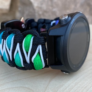 Personalized Paracord Watch Band for Garmin Forerunner 55, 230, 235, 245/Music, 255, 265, 630, 645, 735XT, 745 (watch not included).
