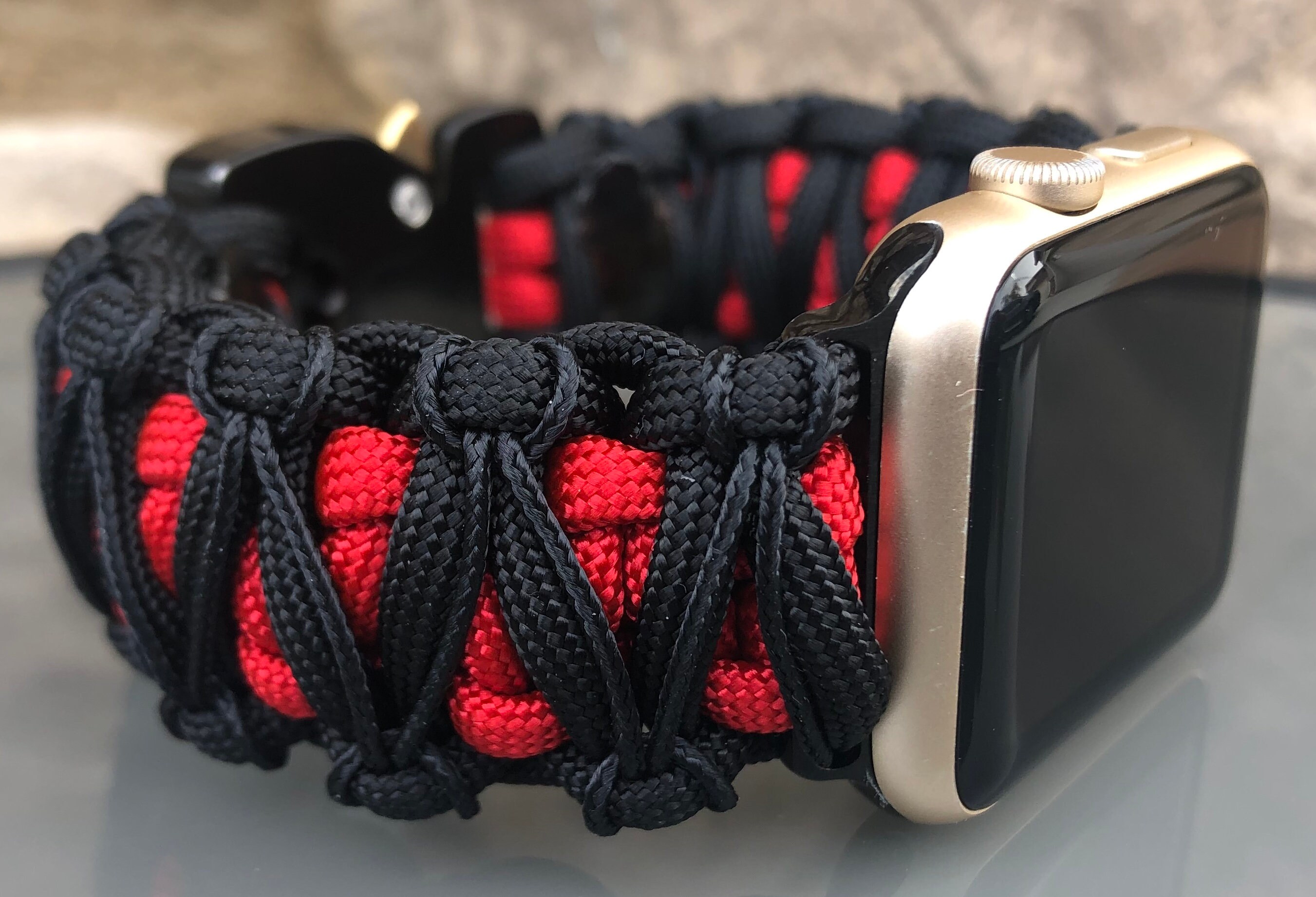 Personalized Paracord Watch Band for Apple Watch Series 1, 2, 3, 4, 5, 6, 7, 8, 9, 10, Ultra, Ultra 2, and SE (watch not included)