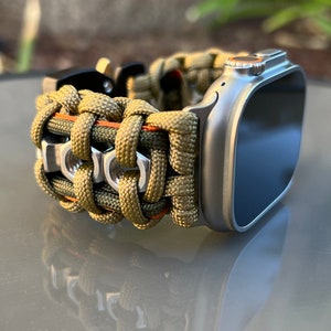 Paracord Watch Band for Apple Watch Series 1, 2, 3, 4, 5, 6, 7, 8, 9, Ultra, Ultra 2, and SE (watch not included)