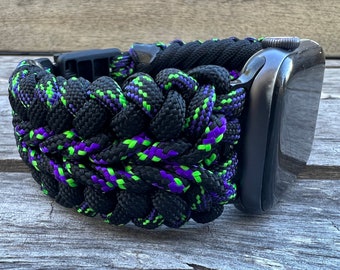 Personalized Paracord Watch Band for Apple Watch Series 1-11, Ultra, Ultra 2, Ultra 3, and SE (watch not included).