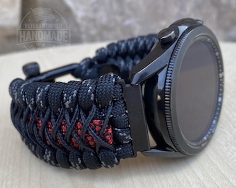 Personalized Paracord Watch band compatible with Samsung Galaxy Watch Ultra, Galaxy Watch 3, 4, 5, 6, 7 and 8 (watch not included).