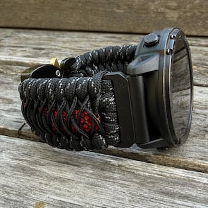 Paracord Watch Band for Garmin Watch 20mm, 22mm, and 26mm (watch not included.