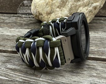 Paracord Watch Band for Garmin Watch 20mm, 22mm, and 26mm (watch not included.