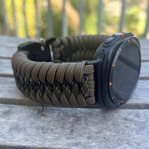 Personalized Paracord Watch band compatible with Samsung Galaxy Watch Ultra, Galaxy Watch 3, 4, 5, 6, 7 and 8 (watch not included).