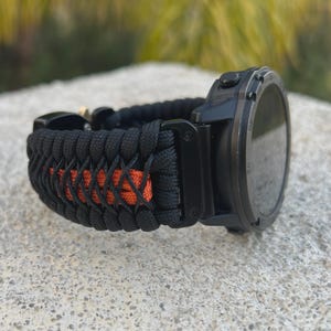 Paracord Watch Band for Garmin Watch 20mm, 22mm, and 26mm (watch not included.