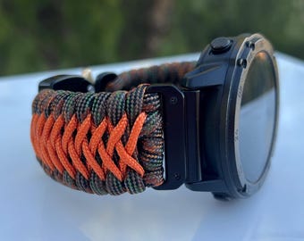 Correa de reloj Paracord para reloj Garmin de 20 mm, 22 mm y 26 mm (reloj no incluido).