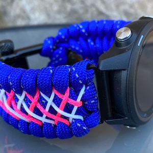 Personalized Paracord Watch Band for Garmin Forerunner 55, 230, 235, 245/Music, 255, 265, 630, 645, 735XT, 745 (watch not included).