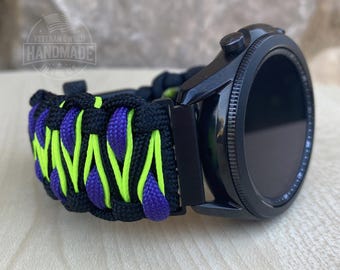 Cinturino in paracord personalizzato per Samsung Galaxy Watch (orologio non incluso).