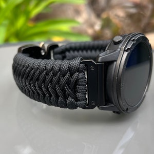 Paracord Watch Band for Garmin Watch 20mm, 22mm, and 26mm (watch not included.