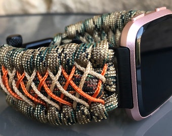 Paracord Watch Band for Fitbit Versa 1, Versa 2, Versa Lite, Versa 3,Versa 4, Fitbit Sense and Fitbit Sense 2 (watch not included)