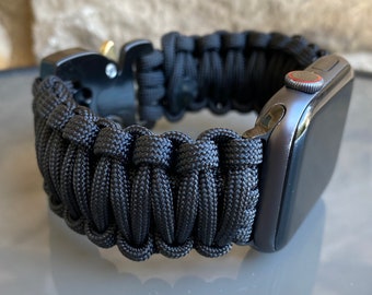 Personalized Paracord Watch Band for Apple Watch Series 1, 2, 3, 4, 5, 6, 7, 8, 9, 10, Ultra, Ultra 2, and SE (watch not included)