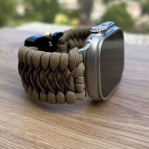 Personalized Paracord Watch Band for Apple Watch Series 1, 2, 3, 4, 5, 6, 7, 8, 9, 10, Ultra, Ultra 2, and SE (watch not included)
