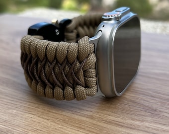 Personalized Paracord Watch Band for Apple Watch Series 1-11, Ultra, Ultra 2, Ultra 3, and SE (watch not included).