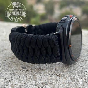 Personalized Paracord Watch band compatible with Samsung Galaxy Watch Ultra, Galaxy Watch 3, 4, 5, 6, 7 and 8 (watch not included).