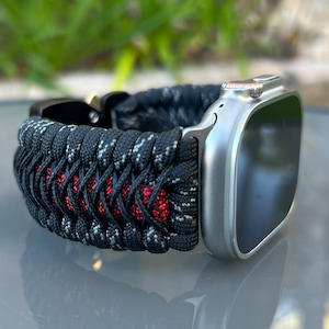 Paracord Watch Band for Apple Watch Series 1, 2, 3, 4, 5, 6, 7, 8, 9, Ultra, Ultra 2, and SE (watch not included)