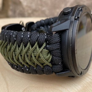Paracord Watchband for Garmin Approach, D2, Descent, Enduro, Epix, Fenix, Instinct , MARQ, Tactix, Quatix, Forerunner.