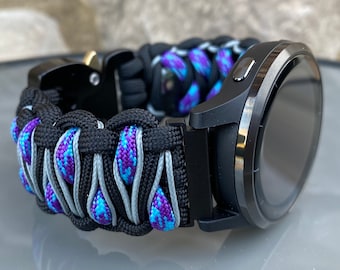 Paracord Watch Band for Garmin 18mm, 20mm, 22mm Quick Release, Approach, D2, Forerunner, Descent, Venu, Vivo (watch not included).