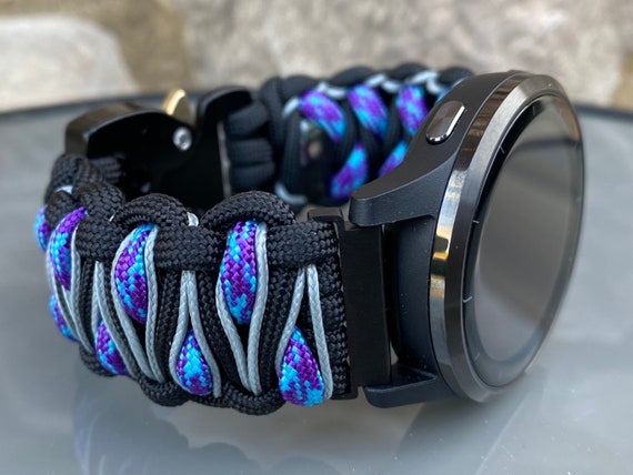 Paracord Watch Band for Garmin 18mm, 20mm, 22mm Quick Release, Approach, D2, Forerunner, Descent, Venu, Vivo (watch not included).
