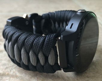 Paracord Watch Band for Garmin 18mm, 20mm, 22mm Quick Release, Approach, D2, Forerunner, Descent, Venu, Vivo (watch not included).