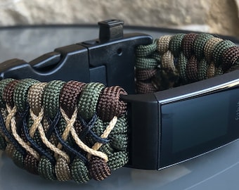 Gepersonaliseerde paracord-horlogeband voor Fitbit Charge 2/3/4/5/6 (horloge niet inbegrepen)