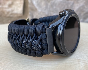 Personalized Paracord Watch band compatible with Samsung Galaxy Watch Ultra, Galaxy Watch 3, 4, 5, 6, 7 and 8 (watch not included).