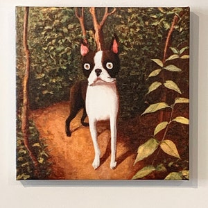 Boston Terrier dog painting contemporary art