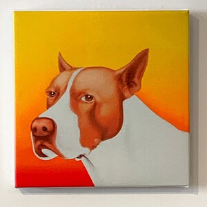 Pitbull dog painting airbrush contemporary art