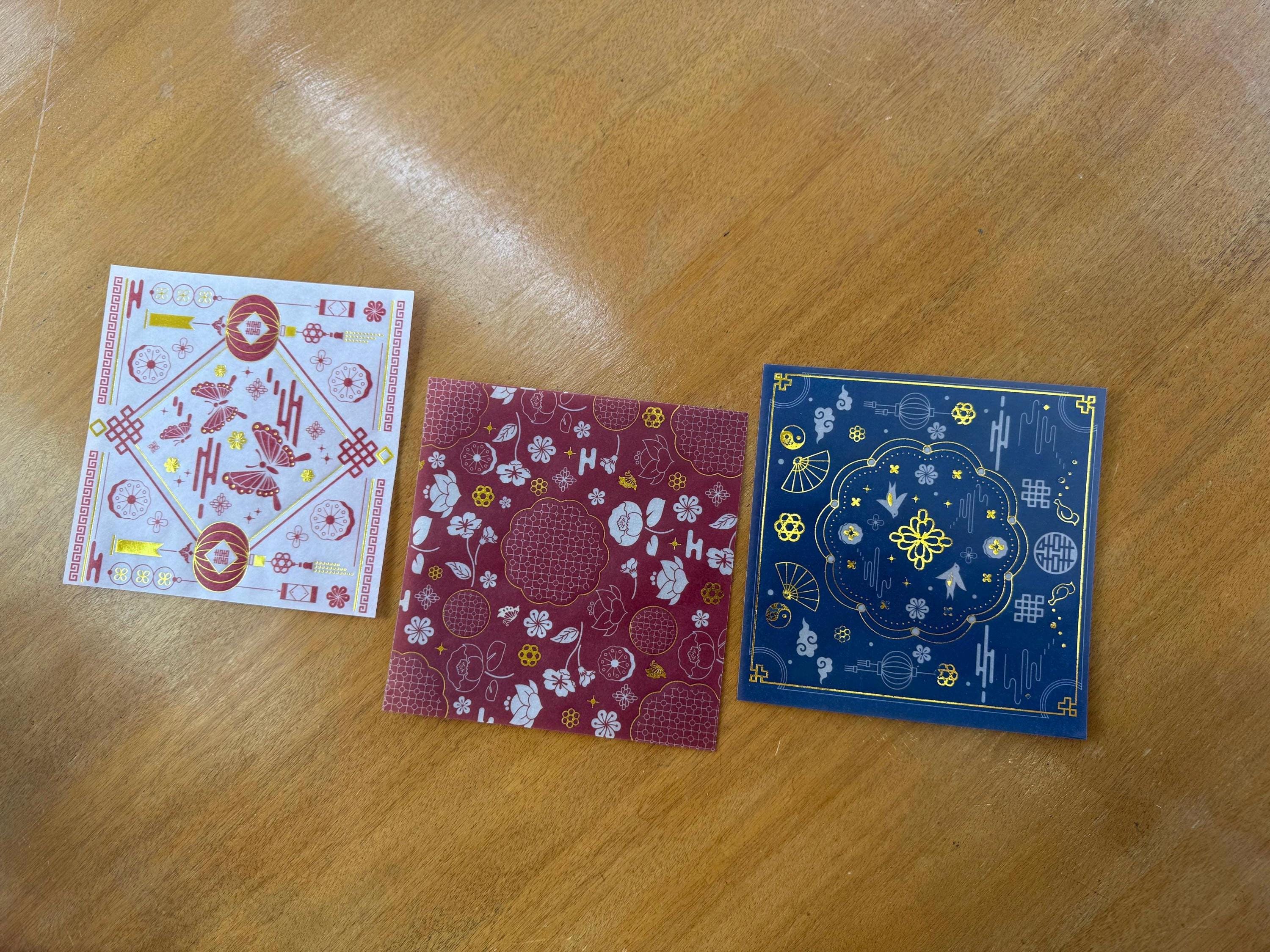 Origami/Chiyogami silver and gold, Japanese pattern mix 70pieces with how to folding books