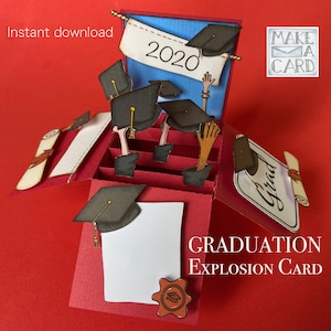 Carte d'explosion de graduation 3D - Modèle imprimable - Pour le manuel et la machine de découpe prêt - Téléchargement instantané