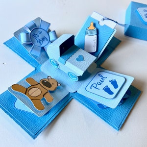 Baby Boy - Explosiedoos sjabloon - voor handmatig en snijmachine - Maatwerk - Direct downloaden