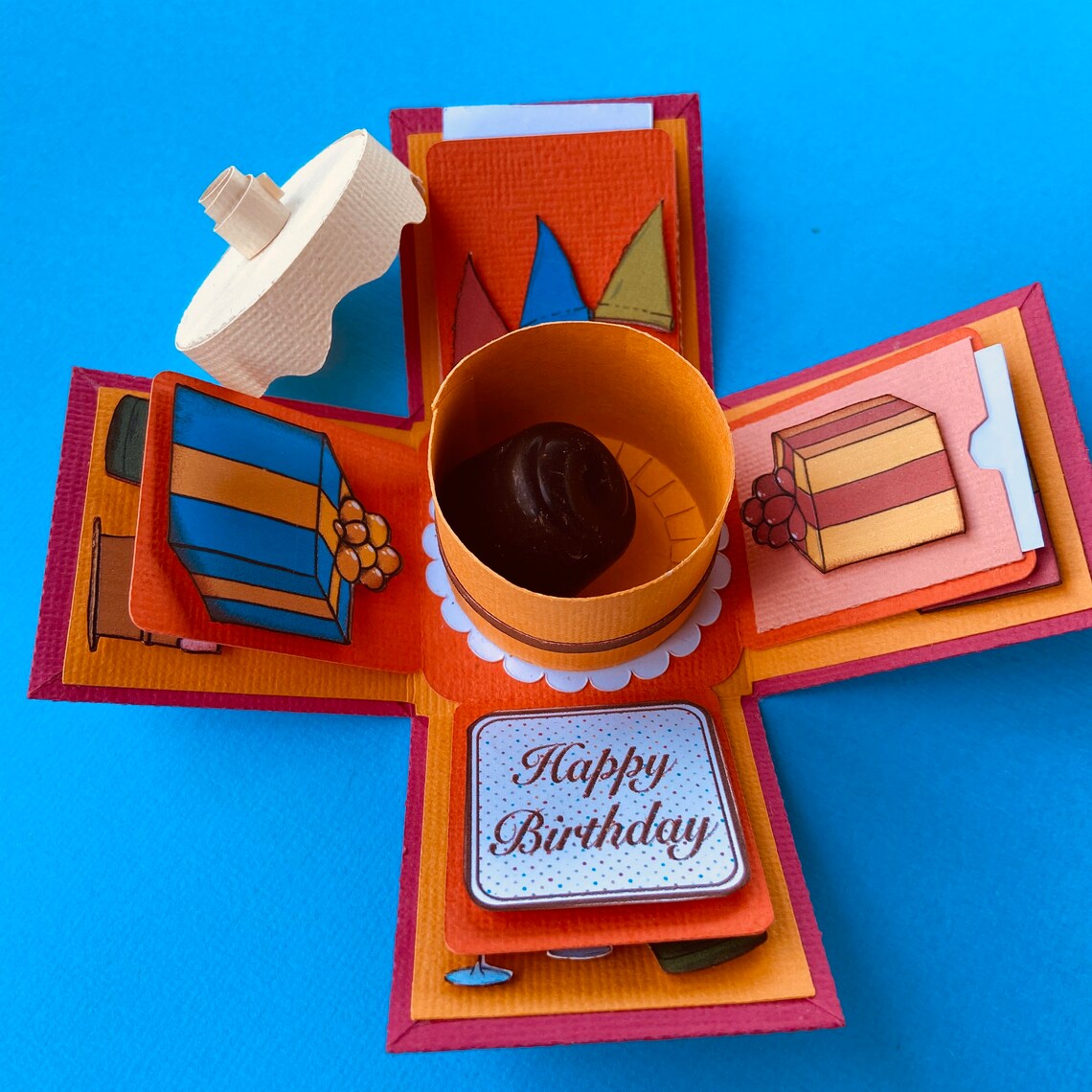 Birthday Cake Explosion Box Template Instant Download Manual and Cutting Machine Ready Etsy