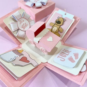 Baby Girl - Explosiedoos sjabloon - voor handmatig en snijmachine - Maatwerk - Direct downloaden