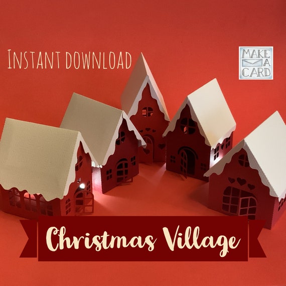 Download Free Christmas Village Template Cut Make Instant Download Etsy SVG DXF Cut File