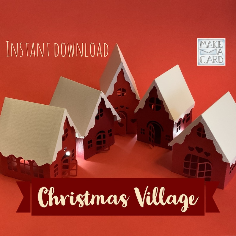 Christmas Village Template Cut & Make Instant Download Etsy