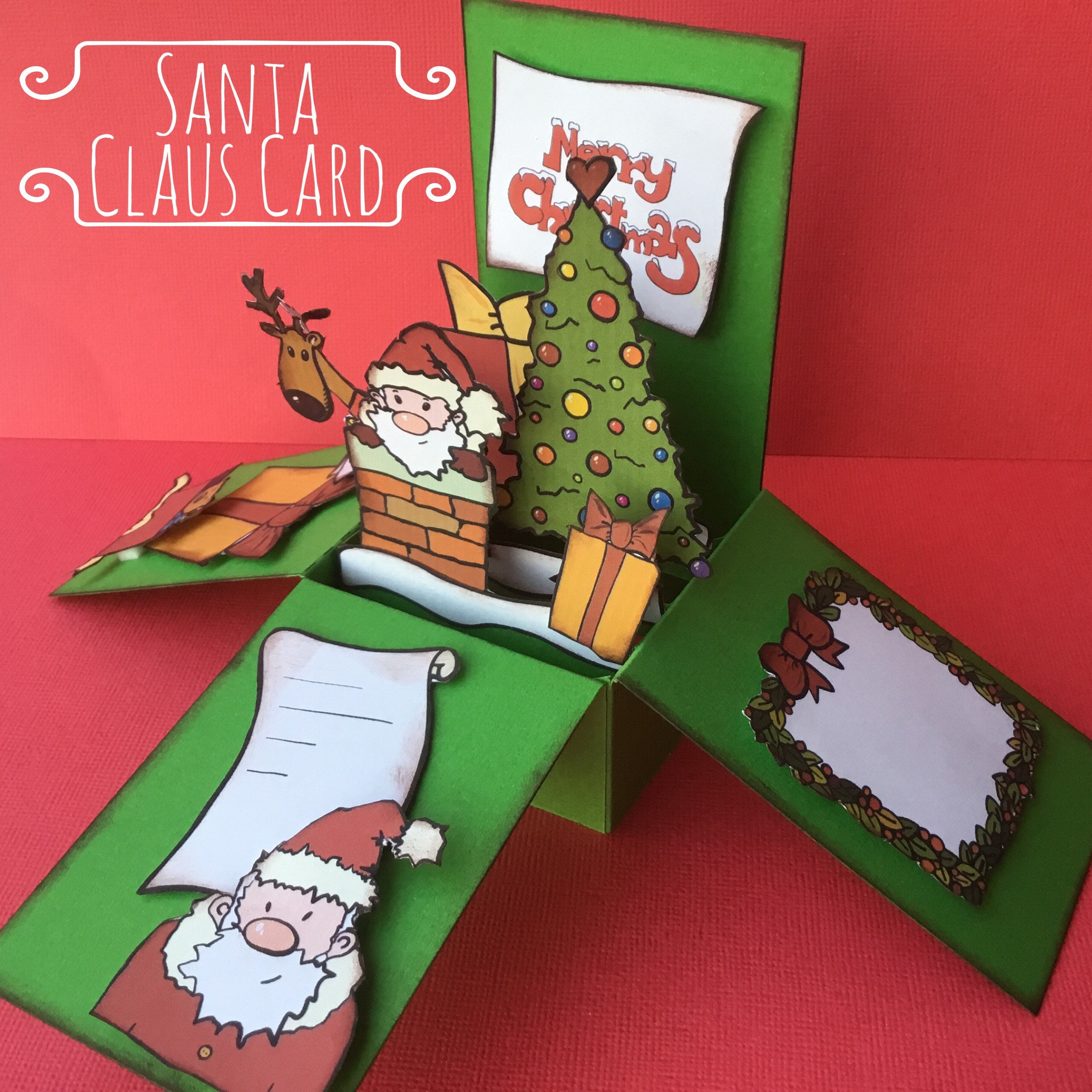 Santa Claus Card 3D Christmas Card Instant Download Etsy Santa Claus Card 3D Christmas Card Instant Download Etsy