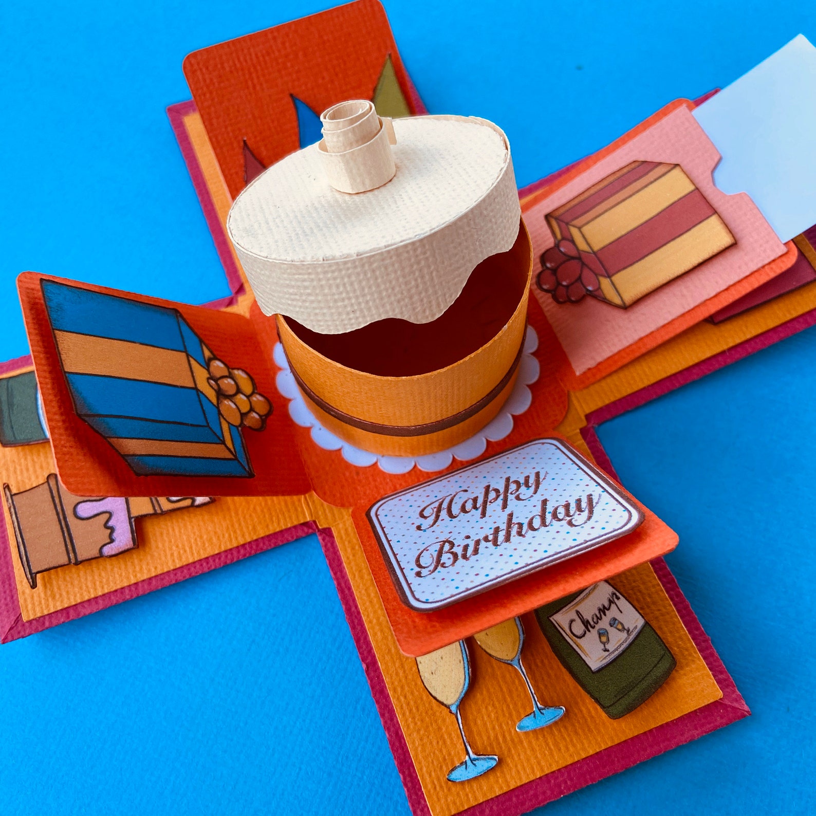 Birthday Cake Explosion Box Template Instant Download Manual And birthday-cake-explosion-box-template-instant-download-manual-and