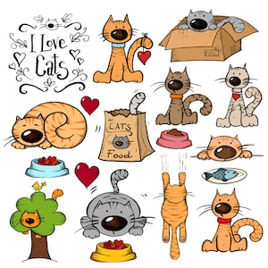 Cats Clip art - Instant download