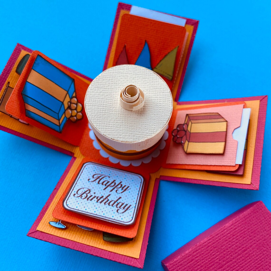 Birthday Cake Explosion Box Template Instant Download Manual and Cutting Machine Ready Etsy
