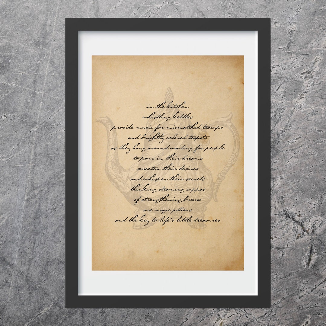 Whistling Kettles Poem Word Art Original Poetry Etsy