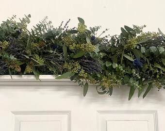 Eucalyptus and Lavender Garland / Seeded Eucalyptus, Baby Blue Eucalyptus and Lavender / 4 to 10 Feet Available ***Free Shipping***