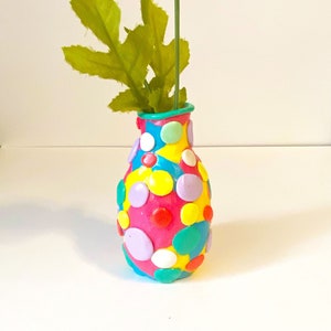 Rainbow Mosaic Vase/ Colorful Rainbow Vase/ Small Ceramic Vase/ Colorful Bud Vase/ Mosaic Vase/ Boho Home/ Eclectic Decor