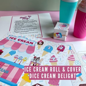 Ice Cream Roll and Cover Dice Game: Printable Kids Activity (PDF)