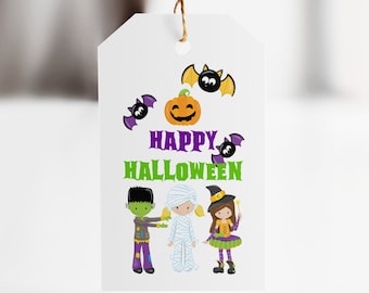 Halloween Party Favor Tag, Halloween Treat Tags, Halloween Gift Tag, Halloween Party Favors