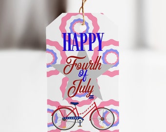 July Fourth Gift Tags: Patriotic Party Favors (PDF File)