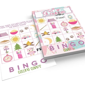 Glamping Bingo Game, Glamping Party, Glamping Activity