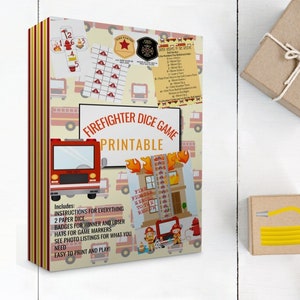 Firefighter Birthday Dice Game: Printable Party Activity (PDF)