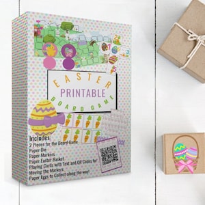 Printable Easter Board Game, Printable Easter Party Game For Kids, Easter Activity for Kids image 1