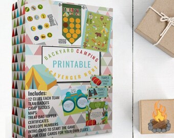 Printable Backyard Camping Scavenger Hunt: Kids Summer Game (PDF)