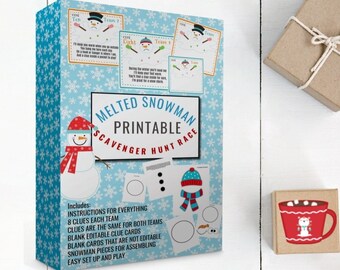Winter Scavenger Hunt: Melting Snowman Game (Digital Download)